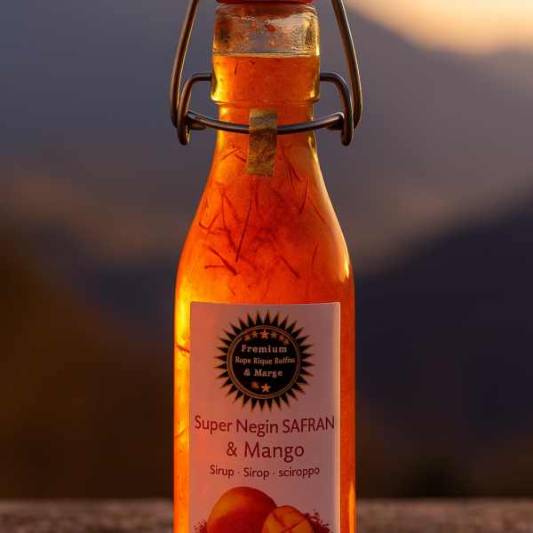 Mango Safran Sirup kaufen – 200ml-50 ml Sirup mit Super Negin Safran