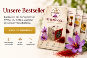 SWISS SAFRAN Produktkatalog mit Premium Safran und Safran-Spezialitäten